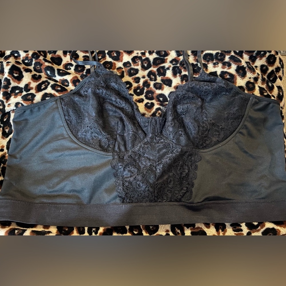 Black Lace Plus Size Goth Tank Top Bralette 3x